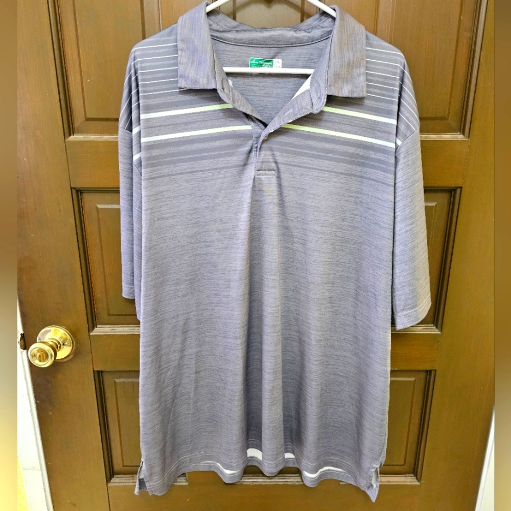 Ben Hogan performance collar polo short sleeve shirt black and gray